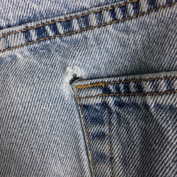 CALVIN KLEIN Vintage 90s Jean Shorts Denim Jorts Easy Fit Distressed Stone 40 - Picture 14 of 16